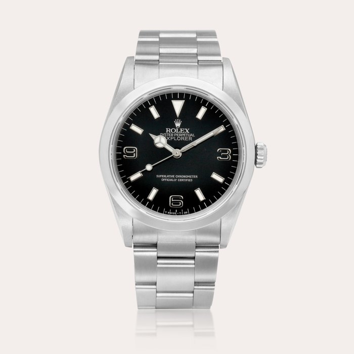 Rolex Explorer "Blackout", Reference 14270 | A stainless steel wristwatch with bracelet, Circa 1990 · 14270