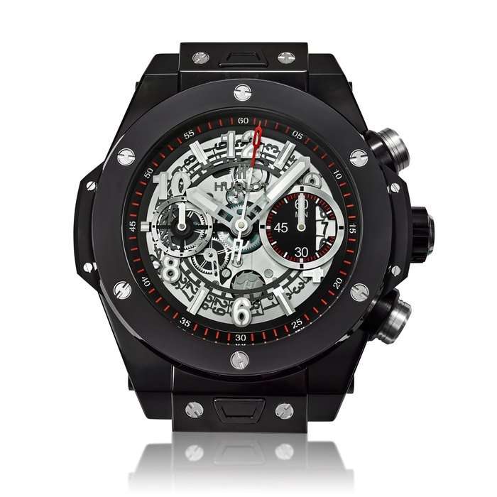 Hublot Big Bang Unico, Reference WALL0040L_UNICO | A blackened metal work semi-skeletonised wall clock, Circa 2019 | 宇舶 | Big Bang Unico 型號WALL0040L_UNICO | 黑色金屬製半鏤空掛牆鐘，約2019年製 · WALL0040L