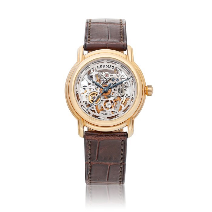 Hermès Reference SM1.770 | A limited edition pink gold skeletonised wristwatch, Circa 2005 | 愛馬仕 | 型號SM1.770 | 限量版粉紅金鏤空腕錶，約2005年製 · SM1.770