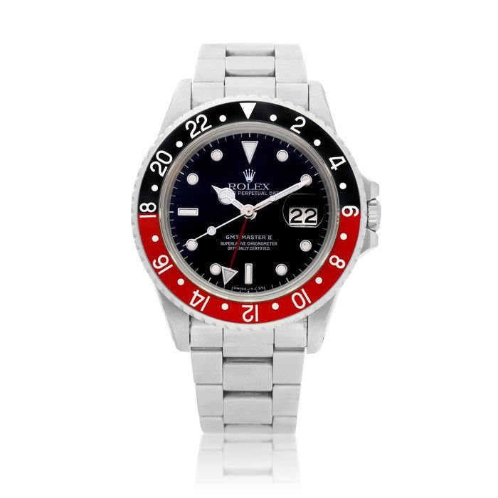 Rolex GMT-Master II "Fat Lady", Reference 16760 | A stainless steel dual time zone wristwatch with date and bracelet, Circa 1987 | 勞力士 | GMT-Master II "Fat Lady" 型號16760 | 精鋼兩地時間鏈帶腕錶，備日期顯示，約1987年製 · 16760