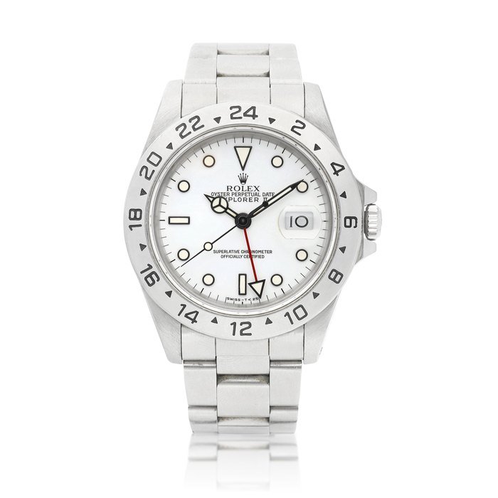 Rolex Explorer II, Reference 16570 | A stainless steel wristwatch with 24 hours indication, date and bracelet, Circa 1989 | 勞力士 | Explorer II 型號16570 | 精鋼鏈帶腕錶，備24小時及日期顯示，約1989年製 · 16570