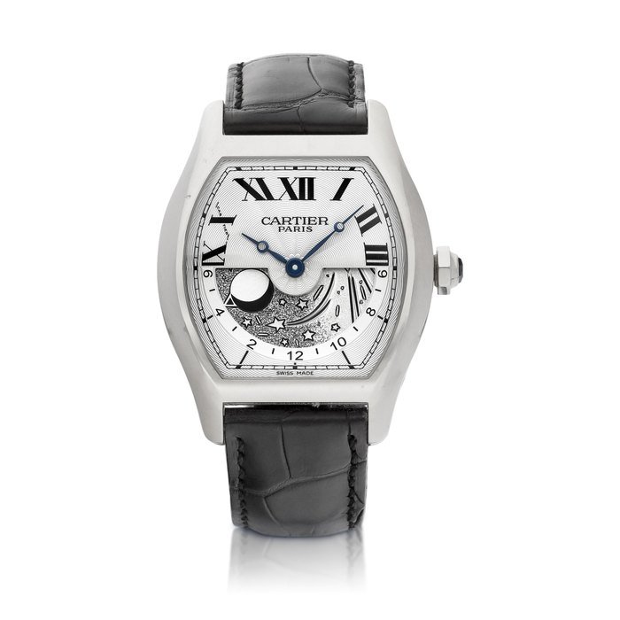 Cartier Collection Privée Cartier Paris | Tortue XL Day & Night | A white gold wristwatch with day and night indication, Circa 2008 | 卡地亞 | Collection Privée Cartier Paris | Tortue XL Day & Night | 白金腕錶，備晝夜顯示，約2008年製