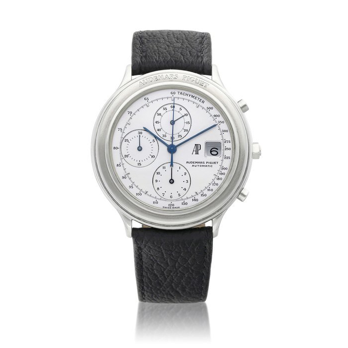 Audemars Piguet Huitième Chronograph |  A stainless steel chronograph wristwatch with date, Circa 1990 |  愛彼  | Huitième Chronograph |  精鋼計時腕錶，備日期顯示，約1990年製