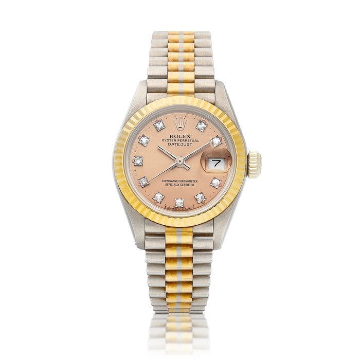 Rolex Rolex Tridor DateJust, Reference 69179B | A three colour gold and diamond-set wristwatch with date and bracelet, Circa 1989 | 勞力士 | Tridor DateJust 型號69179B | 三色金鑲鑽石鏈帶腕錶，備日期顯示，約1989年製 · 69179B