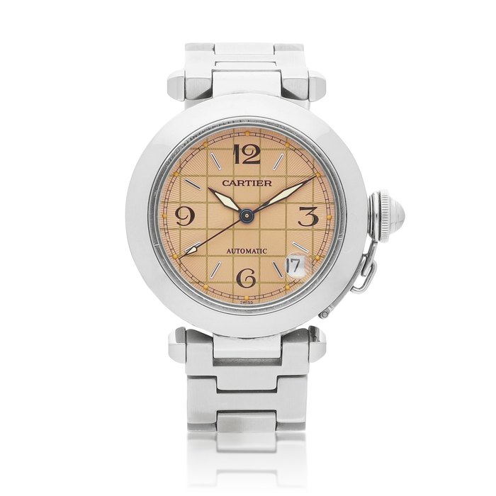 Cartier Pasha, Reference 2324 | A stainless steel wristwatch with date and bracelet, Circa 2000 | 卡地亞 | Pasha 型號2324 | 精鋼鏈帶腕錶，備日期顯示，約2000年製 · 2324