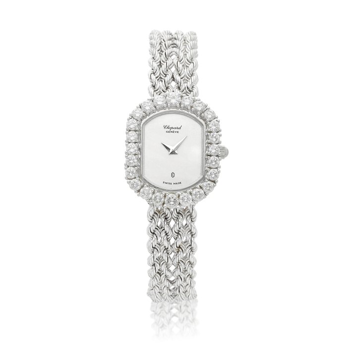 Chopard A white gold and diamond-set bracelet watch, Circa 1970 | 蕭邦 | 白金鑲鑽石鏈帶腕錶，約1970年製
