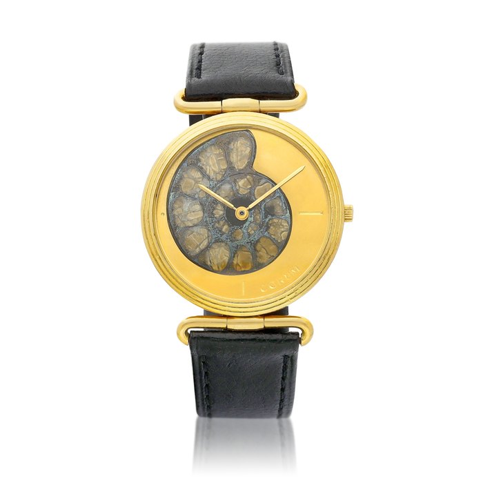 Corum A limited edition yellow gold wristwatch with ammonite dial, Circa 1980 | 崑崙 | 黃金腕錶，備菊石錶盤，約1980年製
