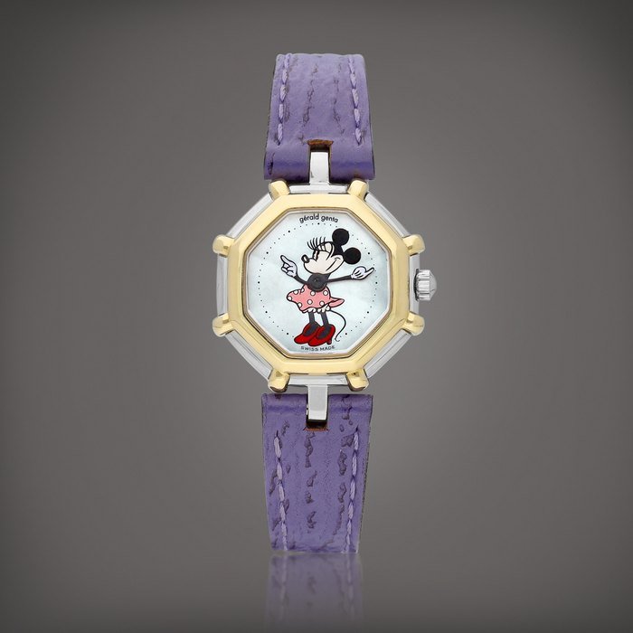 Gérald Genta "Minnie Mouse", Reference 2899.7 | A yellow gold and stainless steel wristwatch with mother-of-pearl dial, Circa 1995 | "Minnie Mouse" 型號2899.7 | 黃金及精鋼腕錶，備珠母貝錶盤，約1995年製 · 2899.7