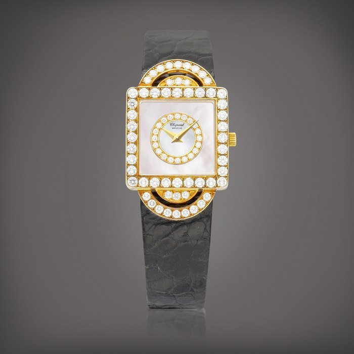 Chopard Your Hour, Reference 13/5951 | A yellow gold and diamond-set wristwatch with mother-of-pearl dial, Circa 1995 | 蕭邦 | Your Hour 型號13/5951 | 黃金鑲鑽石腕錶，備珠母貝錶盤，約1995年製 · 13/5951