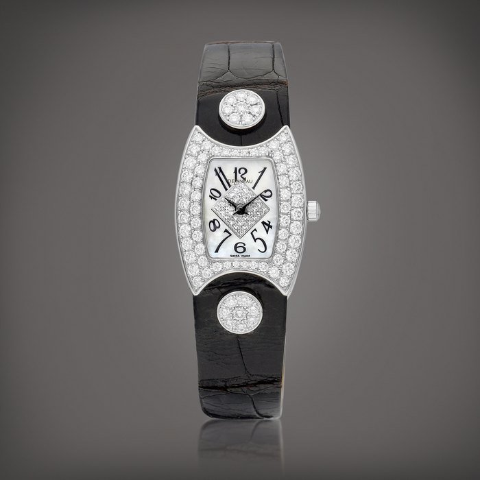 DeLaneau First Lady, Reference LFLWG/1 | A white gold and diamond-set wristwatch with mother-of-pearl dial, Circa 2001 | First Lady 型號LFLWG/1 | 白金鑲鑽石腕錶，備珠母貝錶盤，約2001年製 · LFLWG/1