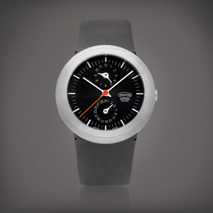 Ikepod Isopode, Reference ISD01 | A limited edition stainless steel dual time zone wristwatch with date, Circa 2002 | Isopode 型號ISD01 | 限量版精鋼兩地時間腕錶，備日期顯示，約2002年製 · ISD01