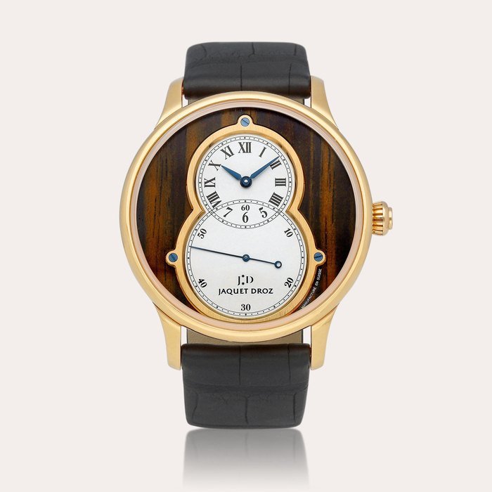 Jaquet Droz Grande Seconde, Reference J003033 | A limited edition pink gold wristwatch with wood dial, Circa 2007 | 雅克德羅 | Grande Seconde 型號J003033 | 限量版粉紅金腕錶，備木錶盤，約2007年製 · J003033