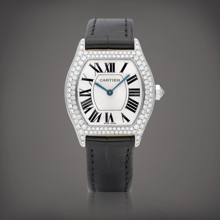 Cartier Tortue, Reference 2644 | A white gold and diamond-set wristwatch, Circa 2000 | 卡地亞 | Tortue 型號2644 | 白金鑲鑽石腕錶，約2000年製 · 2644