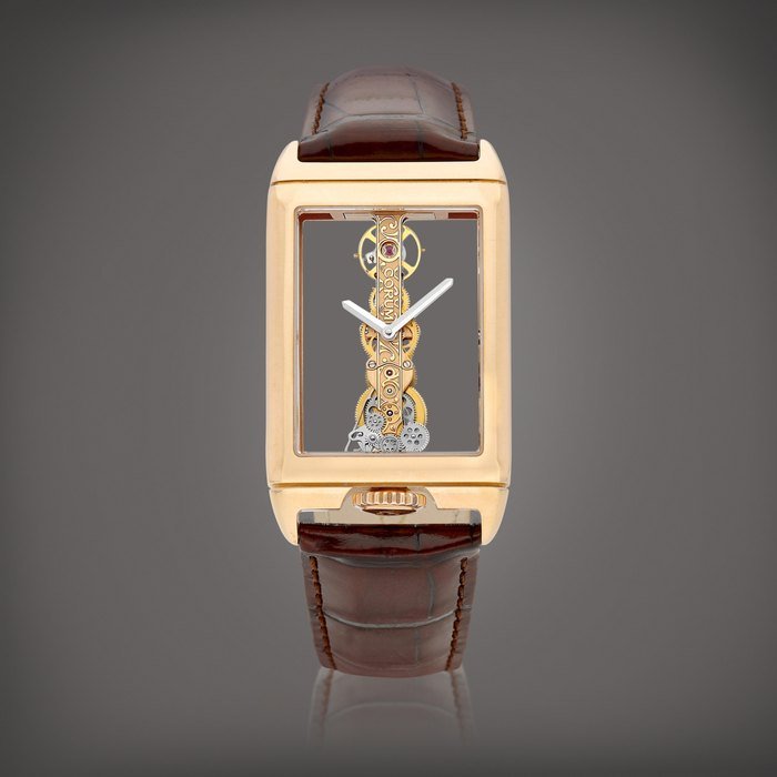 Corum Golden Bridge, Reference 05.0090 | A pink gold skeletonised wristwatch, Circa 2014 | 崑崙 | Golden Bridge 型號05.0090 | 粉紅金鏤空腕錶，約2014年製 · 05.0090