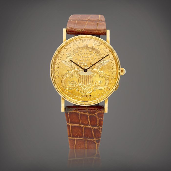 Corum 25th Anniversary Corum Gold Coin Watch, Reference 55.567.56 | A limited edition yellow gold coin watch, Circa 1989 | 崑崙 | 25th Anniversary Corum Gold Coin Watch 型號55.567.56 | 限量版黃金金幣錶，約1989年製 · 55.567.56