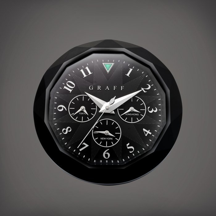 Graff A metalwork quadruple time zone wall clock, Circa 2010 | 金屬四地時間掛牆鐘，約2010年製