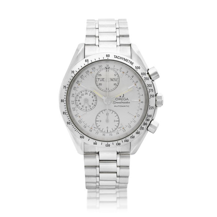 Omega Speedmaster, Reference ST 175.044 | A stainless steel annual calendar chronograph wristwatch with 24 hours indication, Circa 1996 | 歐米茄 | 超霸系列 型號ST 175.044 | 精鋼年曆計時腕錶，備24小時顯示，約1996年製 · ERENCE