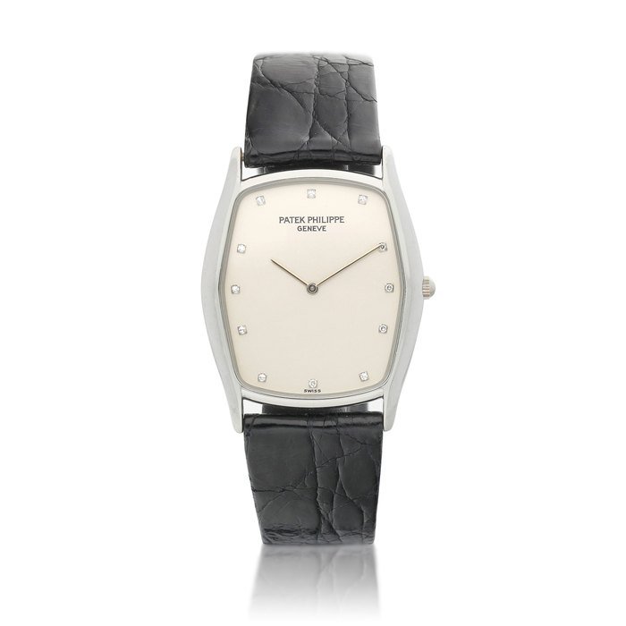Patek Philippe Gondolo, Reference 3842 | A platinum and diamond-set wristwatch, Circa 1992 | 百達翡麗 | Gondolo 型號3842 | 鉑金鑲鑽石腕錶，約1992年製 · 3842