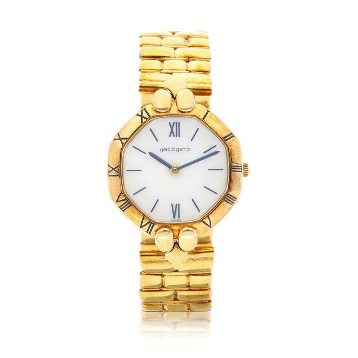 Gerald Genta Gerald Genta | Reference G 31837, A yellow gold wristwatch with agate dial and bracelet, Circa 2008 | 型號G 31837   黃金鏈帶腕錶，備瑪瑙錶盤，約2008年製 · ERENCE