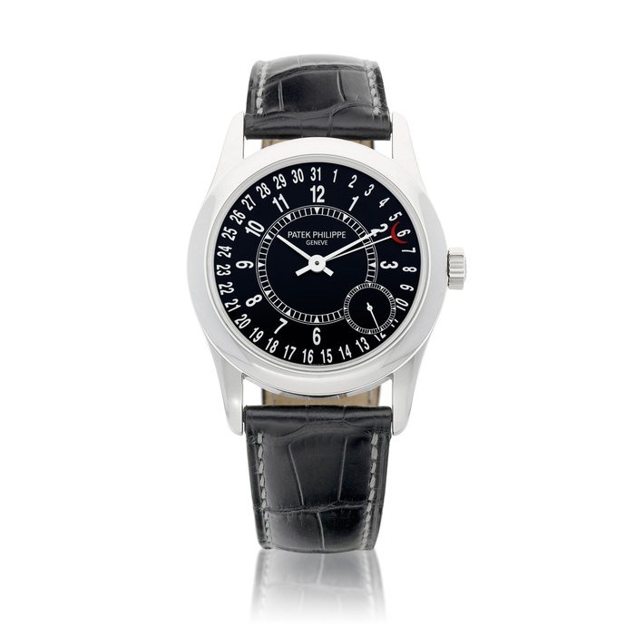 Patek Philippe Calatrava, Reference 6000, A white gold wristwatch with date, Circa 2007 | 百達翡麗 Calatrava 型號6000 白金腕錶，備日期顯示，約2007年製 · 6000