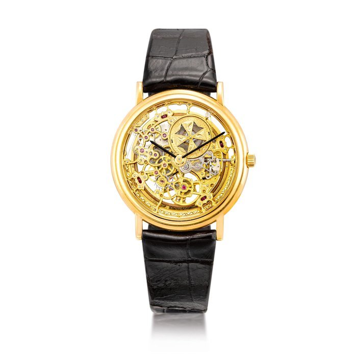 Vacheron Constantin Patrimony Squelette, Reference 43038, A yellow gold skeletonized wristwatch, Circa 1994 | 江詩丹頓 Patrimony Squelette 型號43038 黃金鏤空腕錶，約1994年製 · 43038