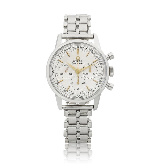 Omega Seamaster, Reference 105.001-62, A stainless steel chronograph wristwatch with bracelet, Circa 1963 | 歐米茄 海馬系列 型號105.001-62 精鋼計時鏈帶腕錶，約1963年製 · 105.001-62