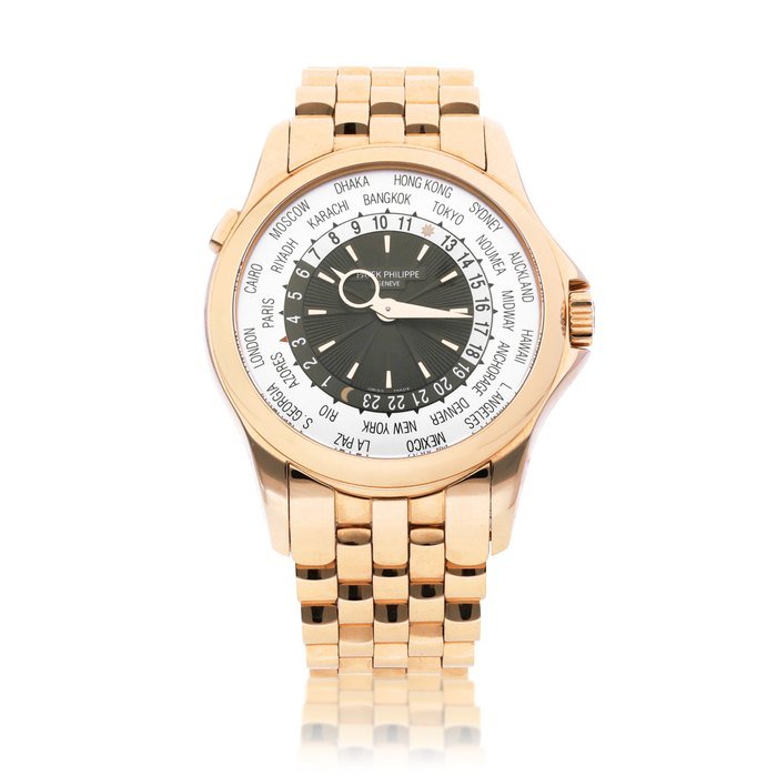Patek Philippe Patek Philippe | Reference 5130, A pink gold world time wristwatch with bracelet, Circa 2016 | 百達翡麗 |  型號5130   粉紅金世界時間鏈帶腕錶，約2016年製 · 5130