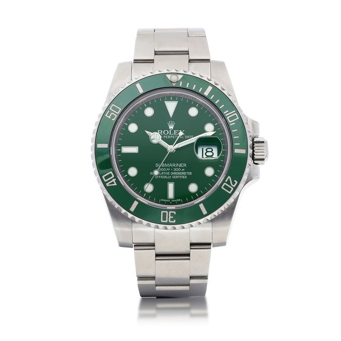Rolex Rolex | Submariner "Hulk", Reference 116610LV, A stainless steel wristwatch with date and Bracelet, Circa 2013 | 勞力士 | Submariner "Hulk" 型號116610LV   精鋼鏈帶腕錶，備日期顯示，約2013年製 · 116610LV