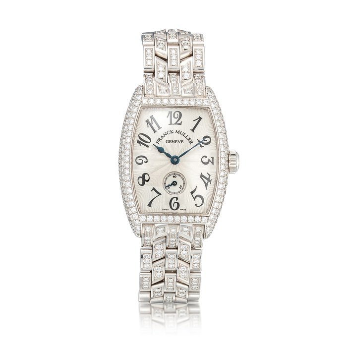 Franck Muller Franck Muller | Casablanca Cintrée Curvex, Reference 1750 S6 D, A white gold and diamond-set wristwatch with bracelet, Circa 1998 | Casablanca Cintrée Curvex 型號1750 S6 D   白金鑲鑽石鏈帶腕錶，約1998年製 · 1750