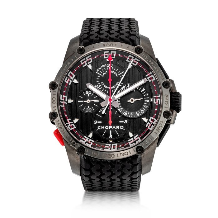 Chopard Chopard | Classic Racing Superfast Split Second, Reference 8542, A limited edition DLC-coated stainless steel split seconds chronograph wristwatch with date, Circa 2012 | 蕭邦 | Classic Racing Superfast Split Second 型號8542   限量版DLC塗層處理精鋼追針計時腕錶，備日期顯示，約2012年製 · 8542