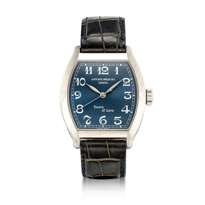 Antoine Preziuso | Hour of Love, A limited edition white gold wristwatch with concealed erotic automaton, Circa 2000 | 限量版白金腕錶，備隱藏式春宮自動人偶，約2000年製