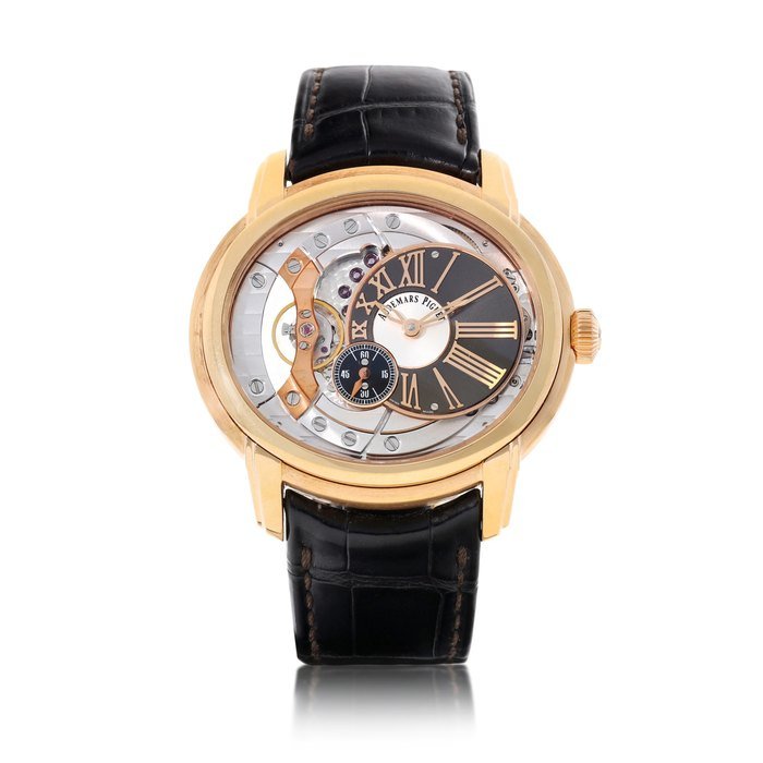 Audemars Piguet Audemars Piguet | Millenary, Reference 15350OR.OO.D093CR.01, A pink gold semi-skeletonised wristwatch, Circa 2012 | 愛彼 | Millenary 型號15350OR.OO.D093CR.01 粉紅金半鏤空腕錶，約2012年製 · 15350OR.OO.D093CR.01