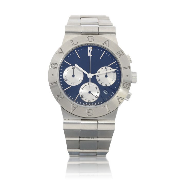 Bvlgari Bvlgari | Bvlgari Bvlgari, Reference CH 35 SG, A stainless steel chronograph wristwatch with date and bracelet, Circa 2000 | 寶格麗 | Bvlgari Bvlgari 型號 CH 35 SG 精鋼計時鏈帶腕錶，備日期顯示，約2000年製 · ERENCE