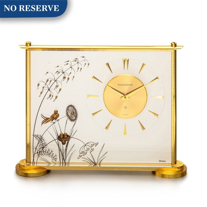 Jaeger-LeCoultre Jaeger-LeCoultre | Marina, A gilt brass table clock with 8 days power reserve, Circa 1960 | 積家 | Marina 鍍金銅製座鐘，備8天動力儲備，約1960年製