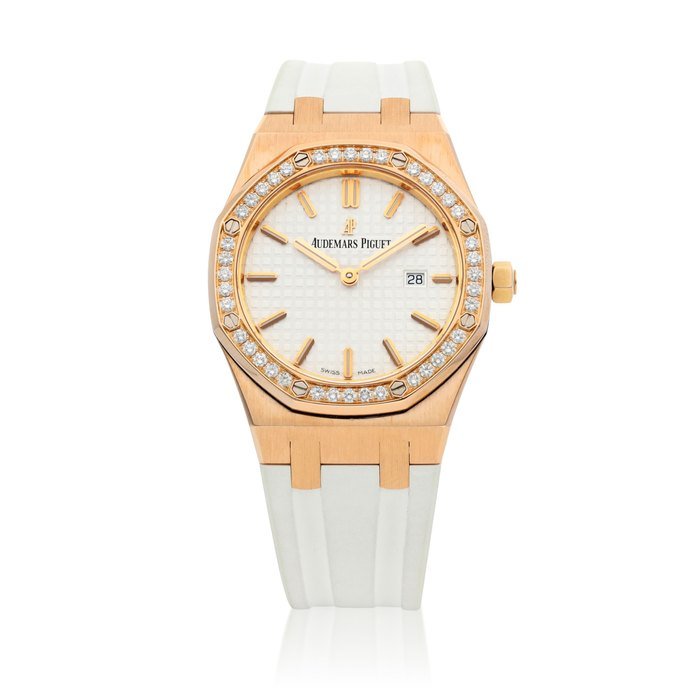Audemars Piguet Audemars Piguet | Royal Oak, Reference 67651OR.ZZ.D010CA.01, A pink gold and diamond-set wristwatch with date, Circa 2013 | 愛彼 | Royal Oak 型號67651OR.ZZ.D010CA.01 粉紅金鑲鑽石腕錶，備日期顯示，約2013年製 · 67651OR.ZZ.D010CA.01
