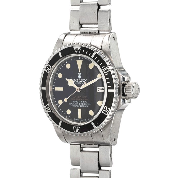 Rolex 'Double Red' Sea-Dweller Mark III, Sumariner 2000 - 610 m, Ref. 1665    Montre bracelet en acier avec date et bracelet |  Stainless steel wristwatch with date and bracelet    Vers 1974|  Circa 1974 · 1665