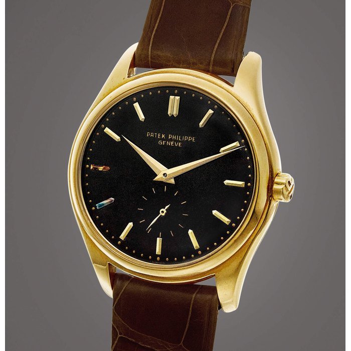 Patek Philippe Reference 2526 | A very well preserved yellow gold wristwatch with black enamel dial, Circa 1953 | 百達翡麗 | 型號2526 |  黃金腕錶，備黑色琺瑯錶盤，品相出衆，約1953年製 · 2526
