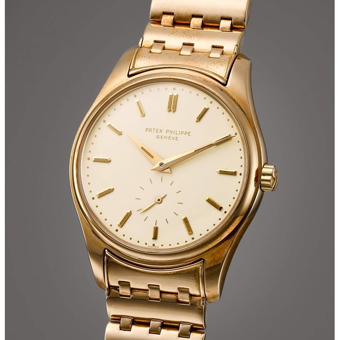 Patek Philippe Reference 2526 | A well preserved pink gold wristwatch with luminous enamel dial and bracelet, Made in 1957 | 百達翡麗 | 型號 2526 | 粉紅金鏈帶腕錶，備琺瑯夜光錶盤，品相優良，1957年製 · 2526