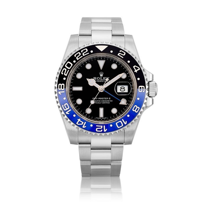 Rolex Rolex | GMT-Master II "Batman", Reference 116710BLNR | A stainless steel dual time zone wristwatch with date and bracelet, Made for the Sultanate of Oman, Circa 2017 | 勞力士 | GMT-Master II "Batman" 型號116710BLN | 精鋼兩地時間鏈帶腕錶，備日期顯示，為阿曼之蘇丹王而製，約2017年製 · 116710BLNR