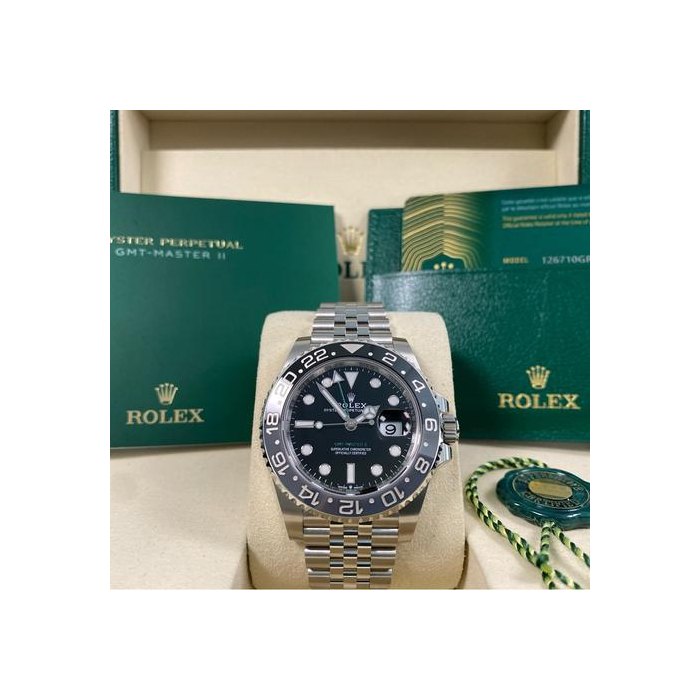 Rolex GMT-Master IINEW APRIL 2026 UNWORN GMT-Master II Steel Jubilee "Bruce Wayne" 126710GRNR FULL SET
