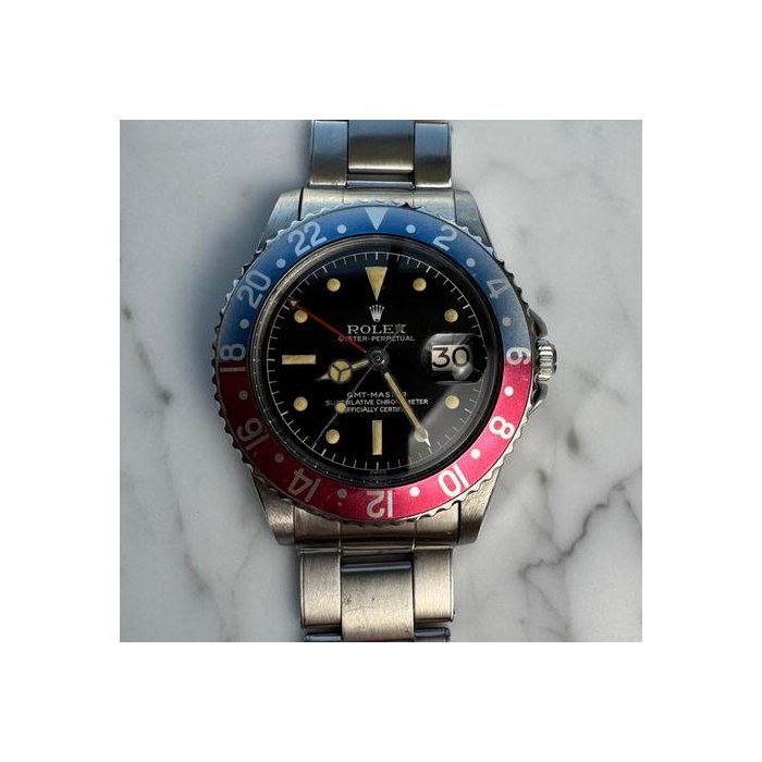 Rolex GMT-Master1675 Chapter Ring Gilt Dial Pepsi Original Box & Papers 1960