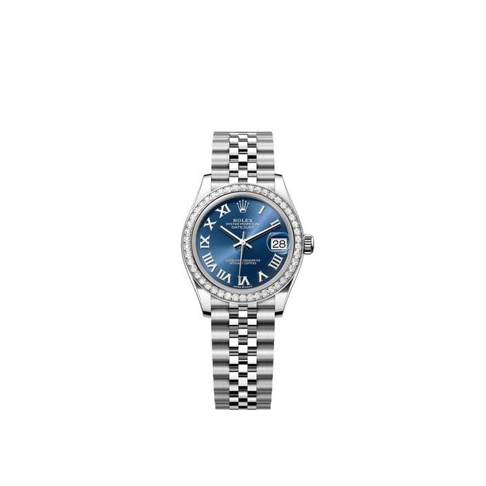 Rolex Datejust31 Midnight Blue Roman Dial Diamond Bezel Stainless Steel Jubilee Bracelet Ref. 278384RBR