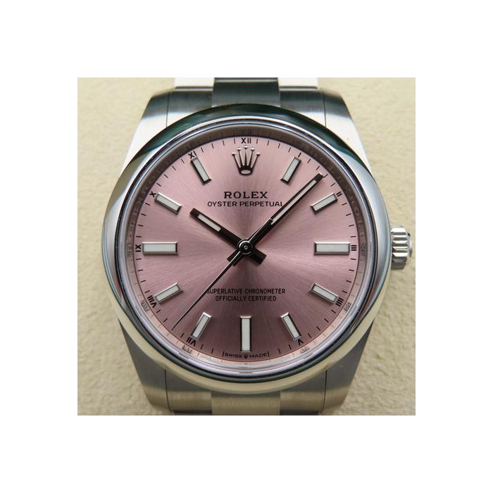 Rolex Rolex Oyster Perpetual34mm Ladies Wristwatch Pink Dial Full Set - 2022, Price & Market Data