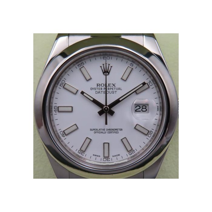 Rolex Datejust IIMen's 41mm Wristwatch White Dial w Box & Hangtag 2010-2016 Ref. 116300