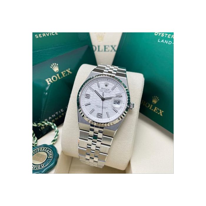 Rolex Land-DwellerUNWORN 127234 Land-dweller 36mm Stainless Steel White Honeycomb Motif Dial Flat Jubilee Full Set Unworn Complete Box & Papers