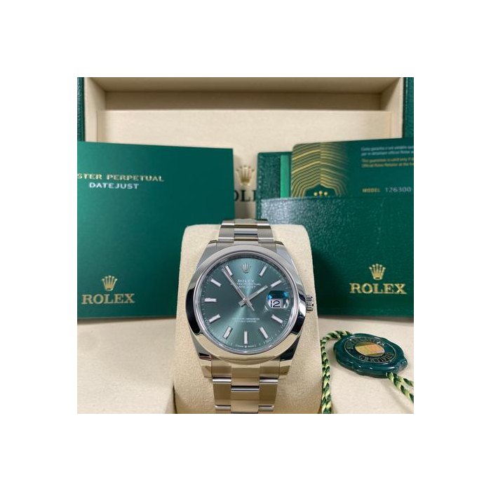 Rolex DatejustNEW JULY 2026 Datejust 41 Steel Oyster Mint Green Dial 126300 FULL SET