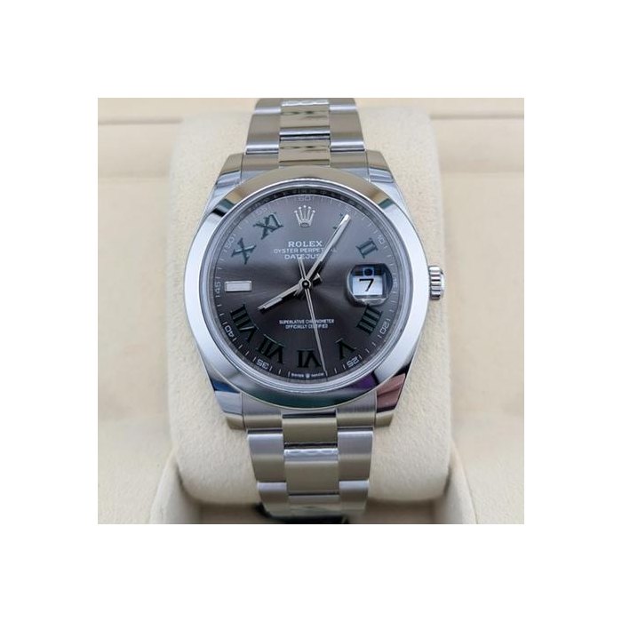 Rolex Datejust41 Wimbledon Slate Roman Dial Full Set Ref. 126300