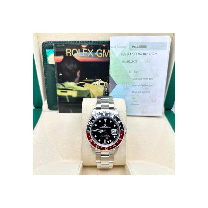 Rolex GMT-Master II16710 COKE Red and Black Bezel Stainless Steel Box Papers