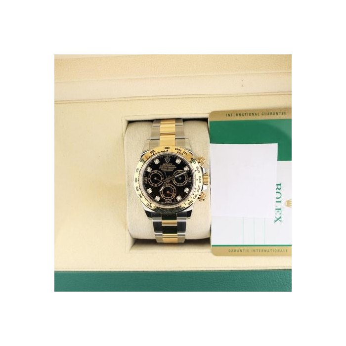 Rolex Daytona2019 Daytona 116503 Black Diamond Dial TT 18kt Oyster With Papers 40mm