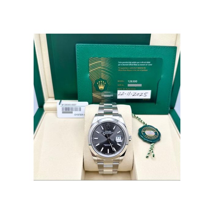 Rolex Datejust2025 Rolex Datejust 41 126300 Slate Rhodium Dial Steel Box Paper